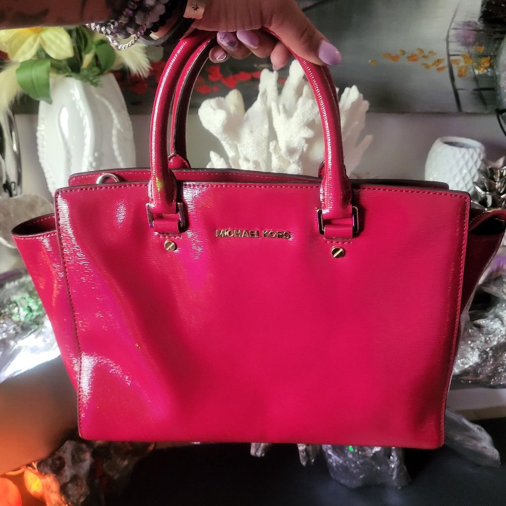 Large Red Michael Kors Bag with Shoulder Strap